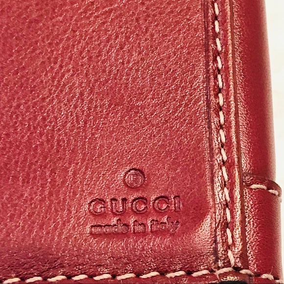 GUCCI Leather Bifold Maroon Wallet - Picture 7 of 7